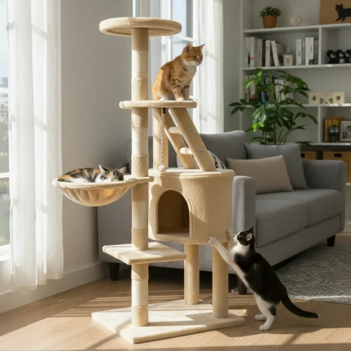 Torre Rascador Árbol Para Gatos Ma07 48x35x125